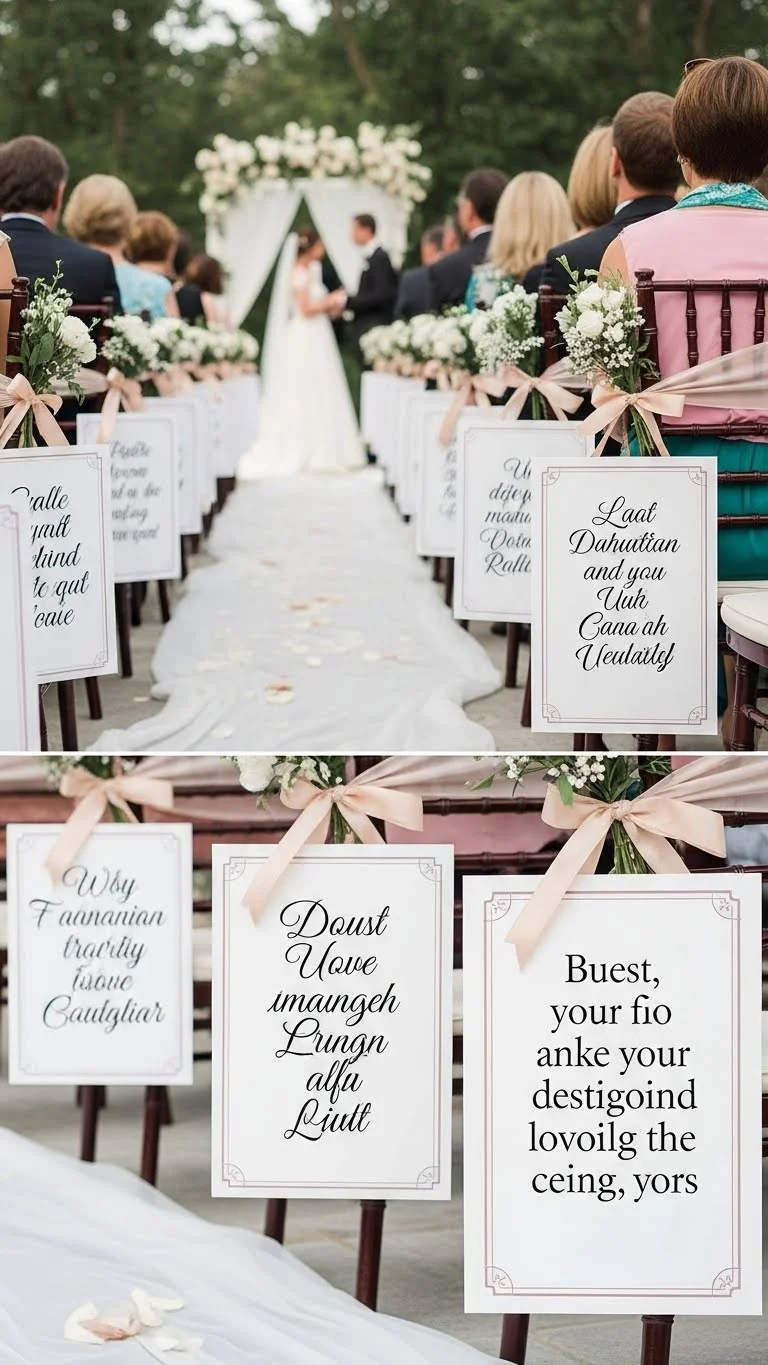 25 Wedding Sign Ideas That Add Charm to Your Big Day 12 Aisle Quote Sign Panels