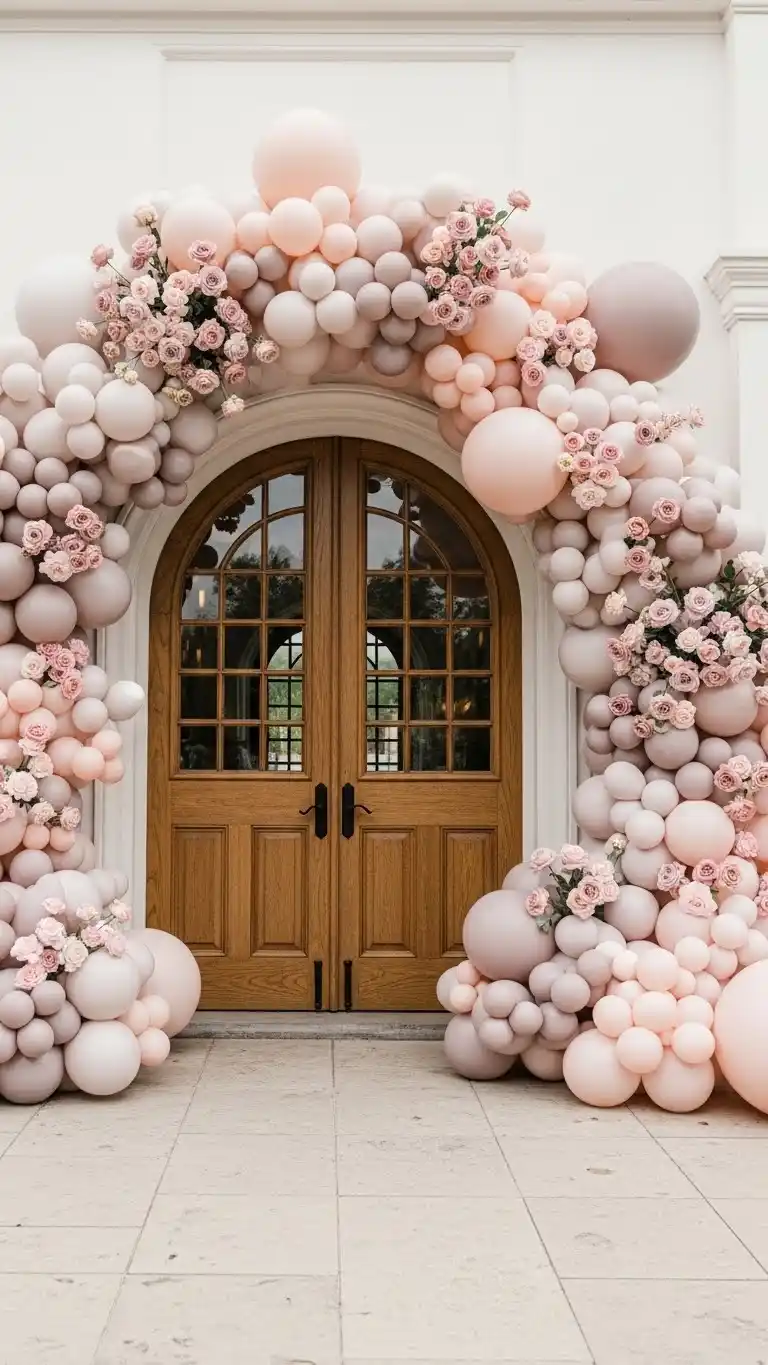 25 Elegant Wedding Balloon Arrangements That Look Expensive 4 Balloon Arches with Florals