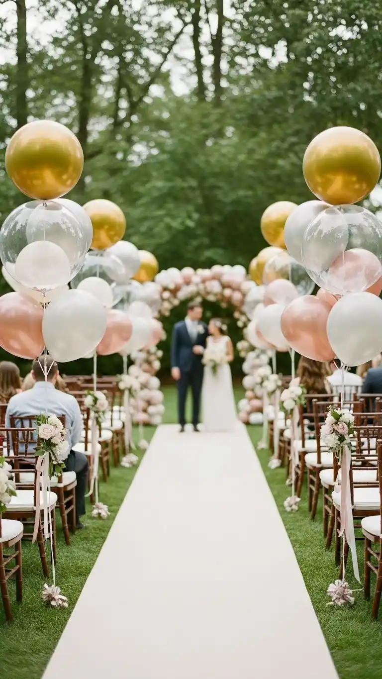 23 Creative Wedding Aisle Decor Ideas for Every Style 15 Balloon Bouquets