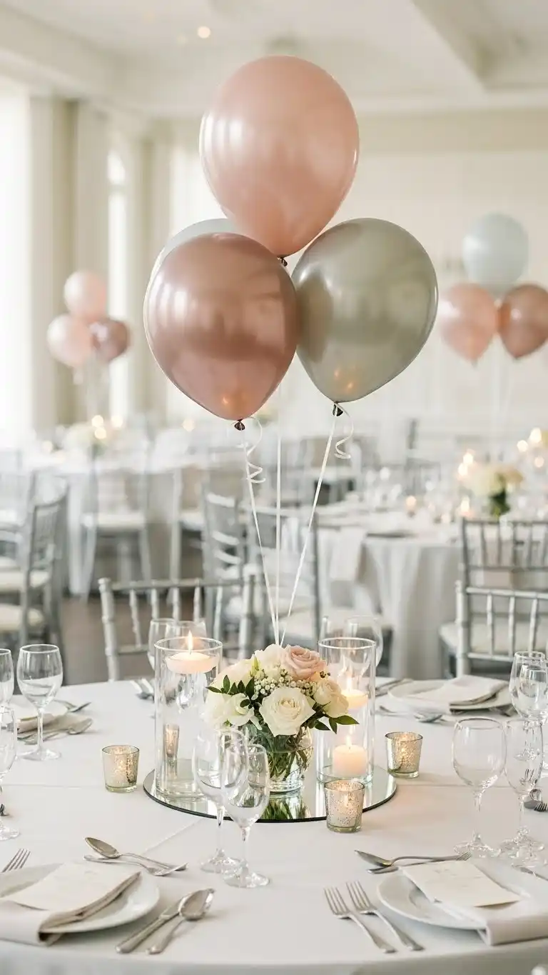 25 Elegant Wedding Balloon Arrangements That Look Expensive 11 Balloon Table Centerpieces