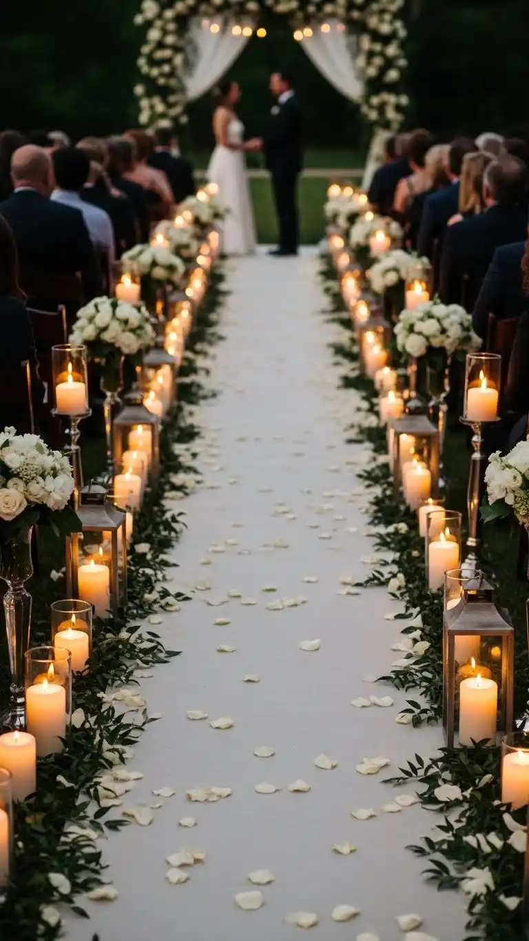23 Ceremony Entrance Decor Ideas for a Stunning Welcome 7 Candle-Lit Aisles