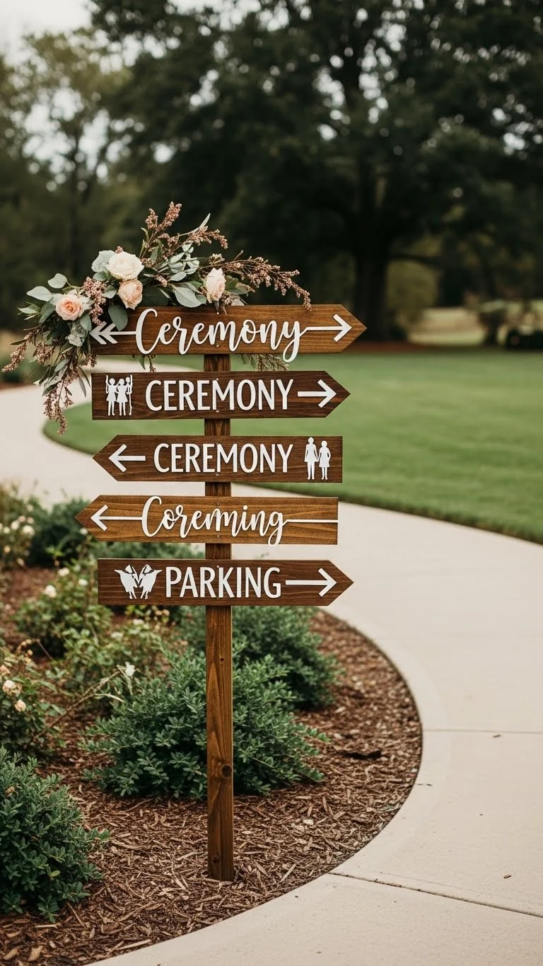 25 Wedding Sign Ideas That Add Charm to Your Big Day 6 Ceremony Direction Sign
