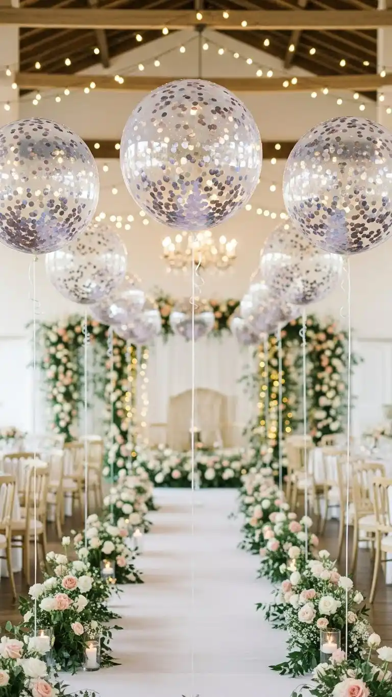 25 Elegant Wedding Balloon Arrangements That Look Expensive 13 Confetti-Filled Balloons