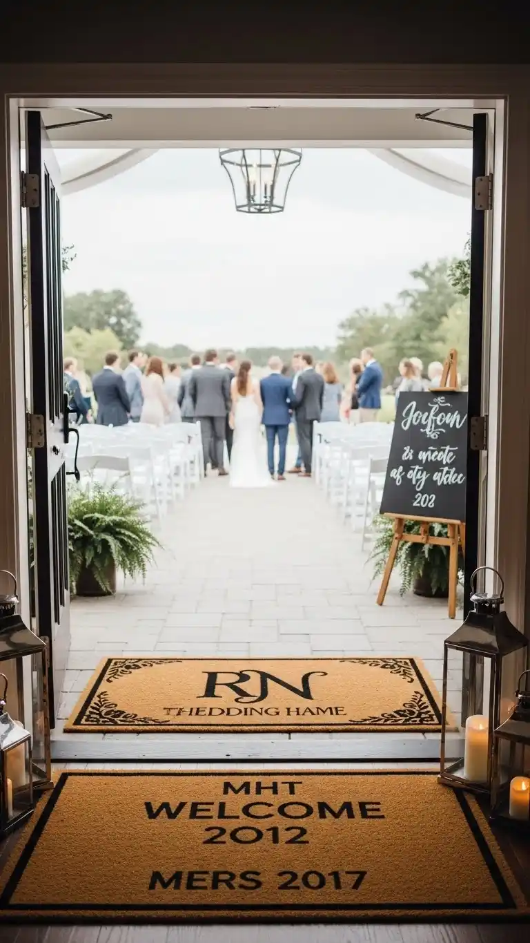 23 Ceremony Entrance Decor Ideas for a Stunning Welcome 25 Customized Welcome Mats or Rugs