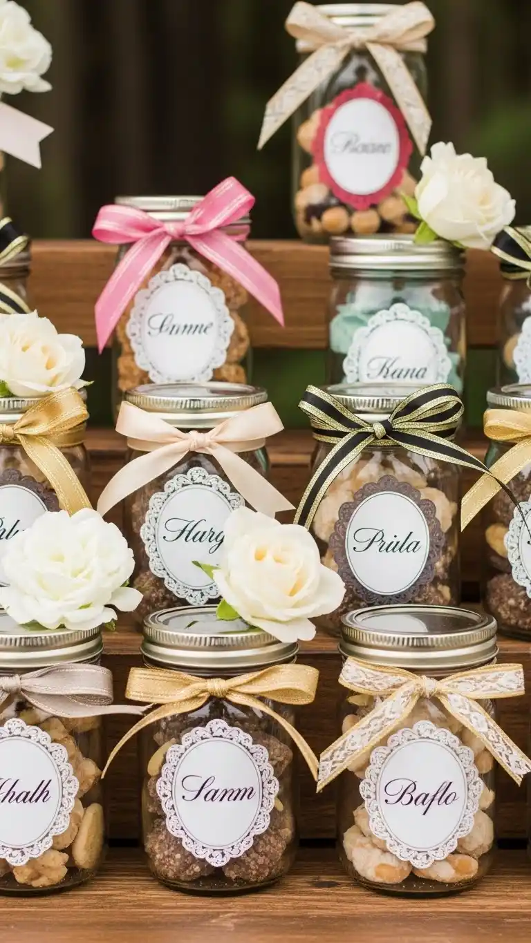 25 Stunning DIY Wedding Favors That Look Expensive 8 Decorative Mason Jars
