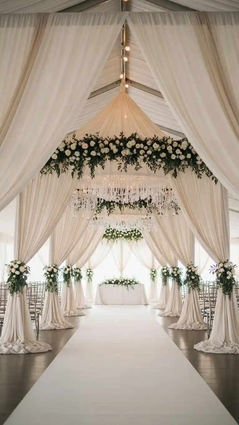 23 Ceremony Entrance Decor Ideas for a Stunning Welcome 9 Draped Fabrics and Canopies