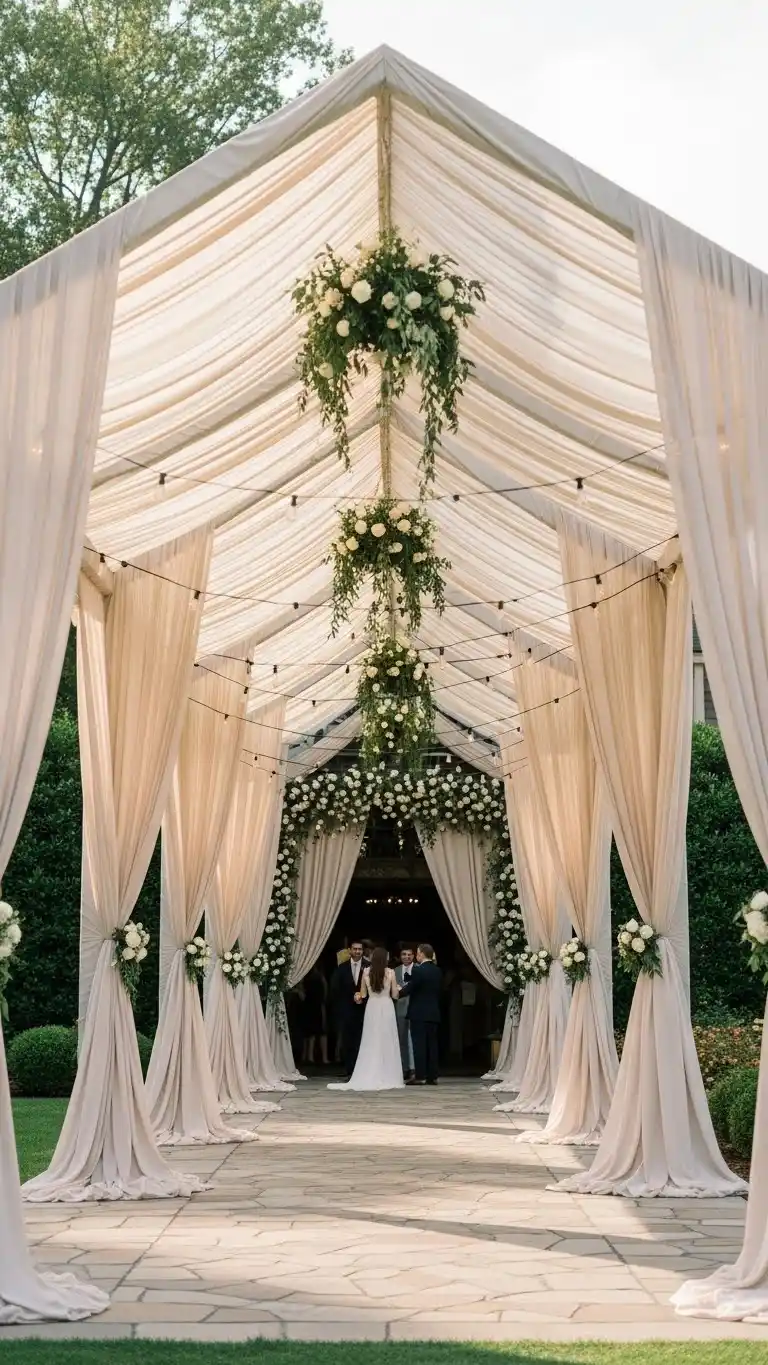 21 Creative Wedding Entrance Decor Ideas to Amaze Your Guests 17 Fabric Canopies