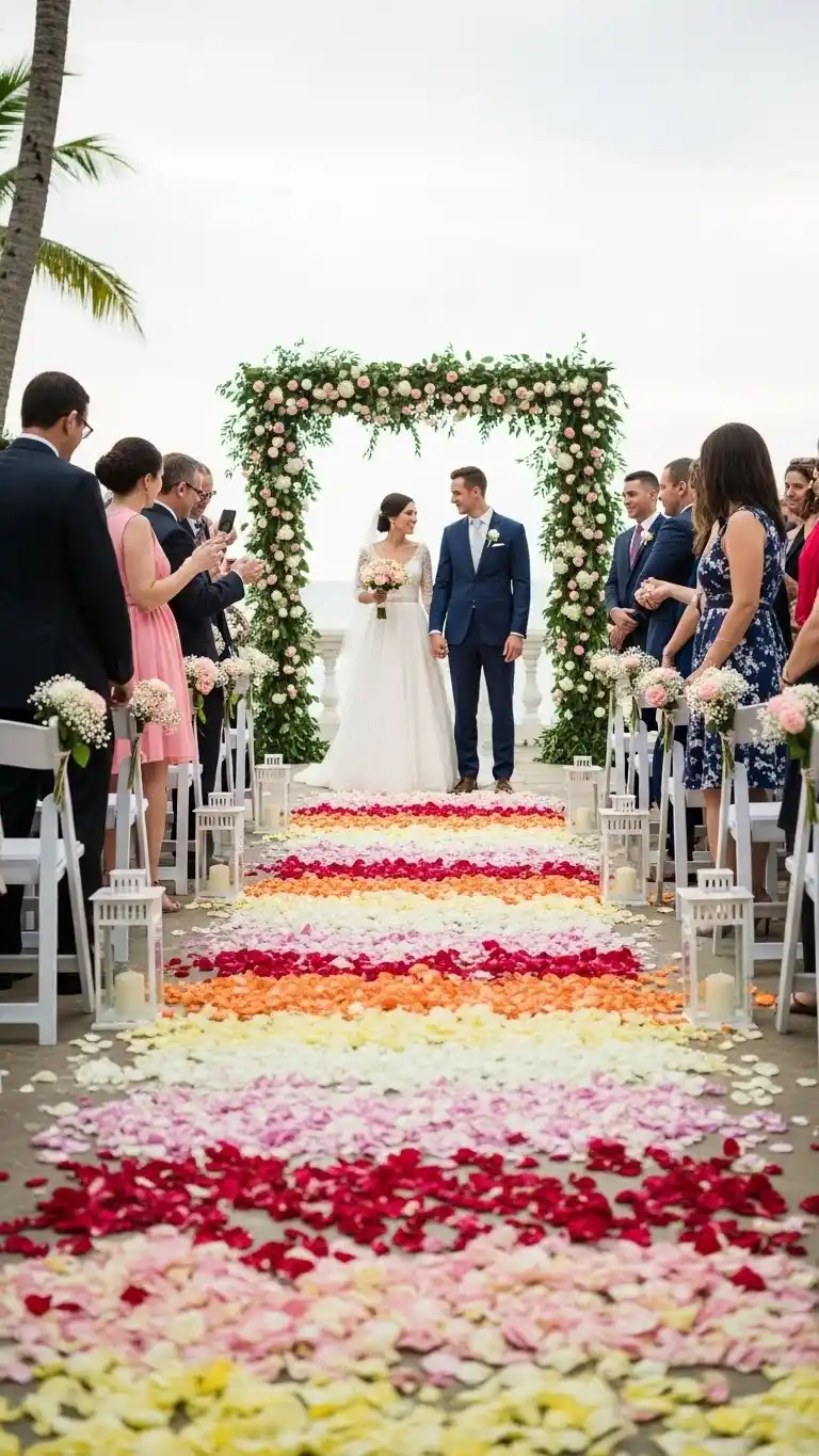 23 Creative Wedding Aisle Decor Ideas for Every Style 5 Floral Petal Pathways