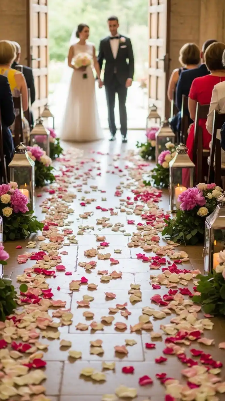 23 Ceremony Entrance Decor Ideas for a Stunning Welcome 14 Flower Petal Pathways