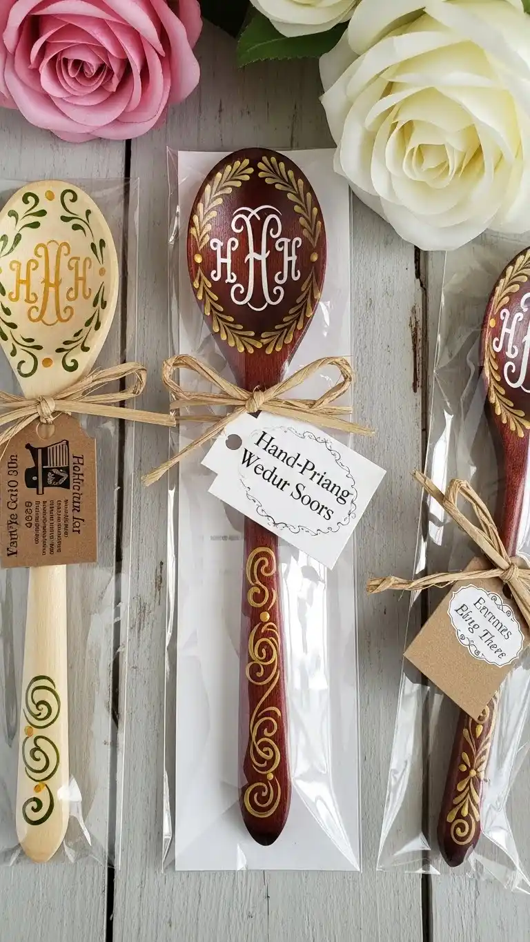 25 Stunning DIY Wedding Favors That Look Expensive 21 Hand Painted Wooden Spoons