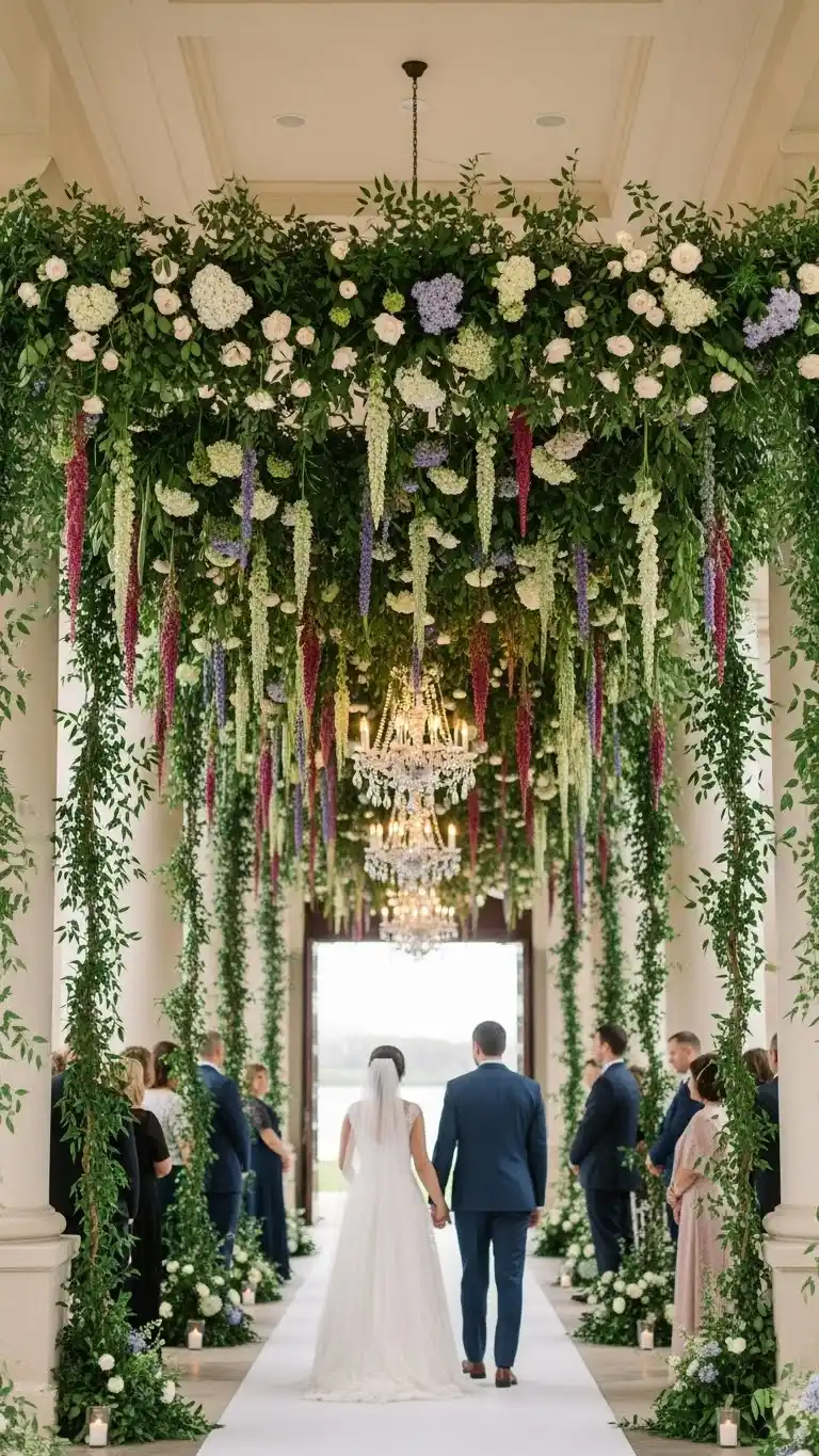 21 Creative Wedding Entrance Decor Ideas to Amaze Your Guests 12 Hanging Floral Installations