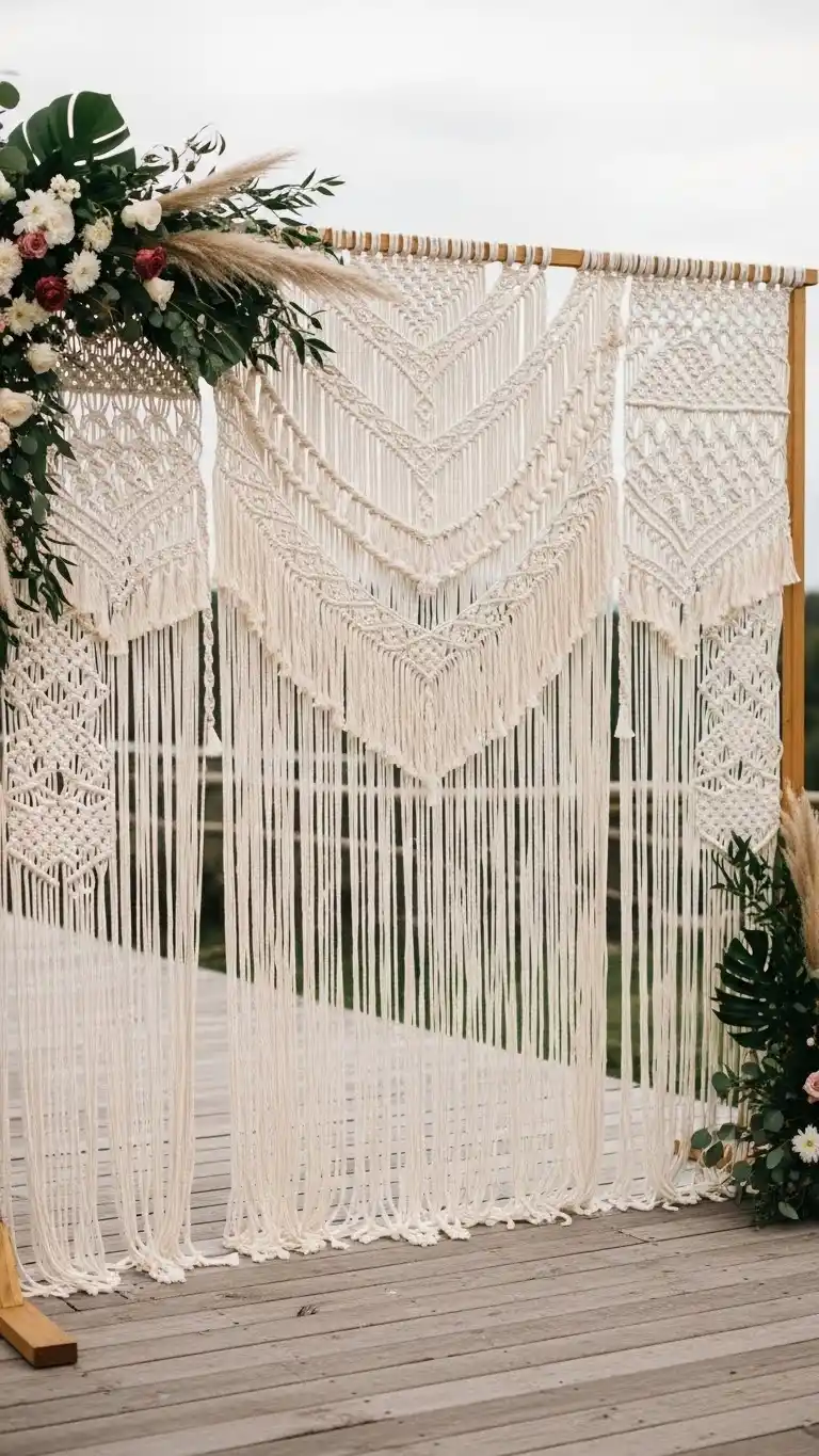 23 Ceremony Entrance Decor Ideas for a Stunning Welcome 16 Macramé Backdrops