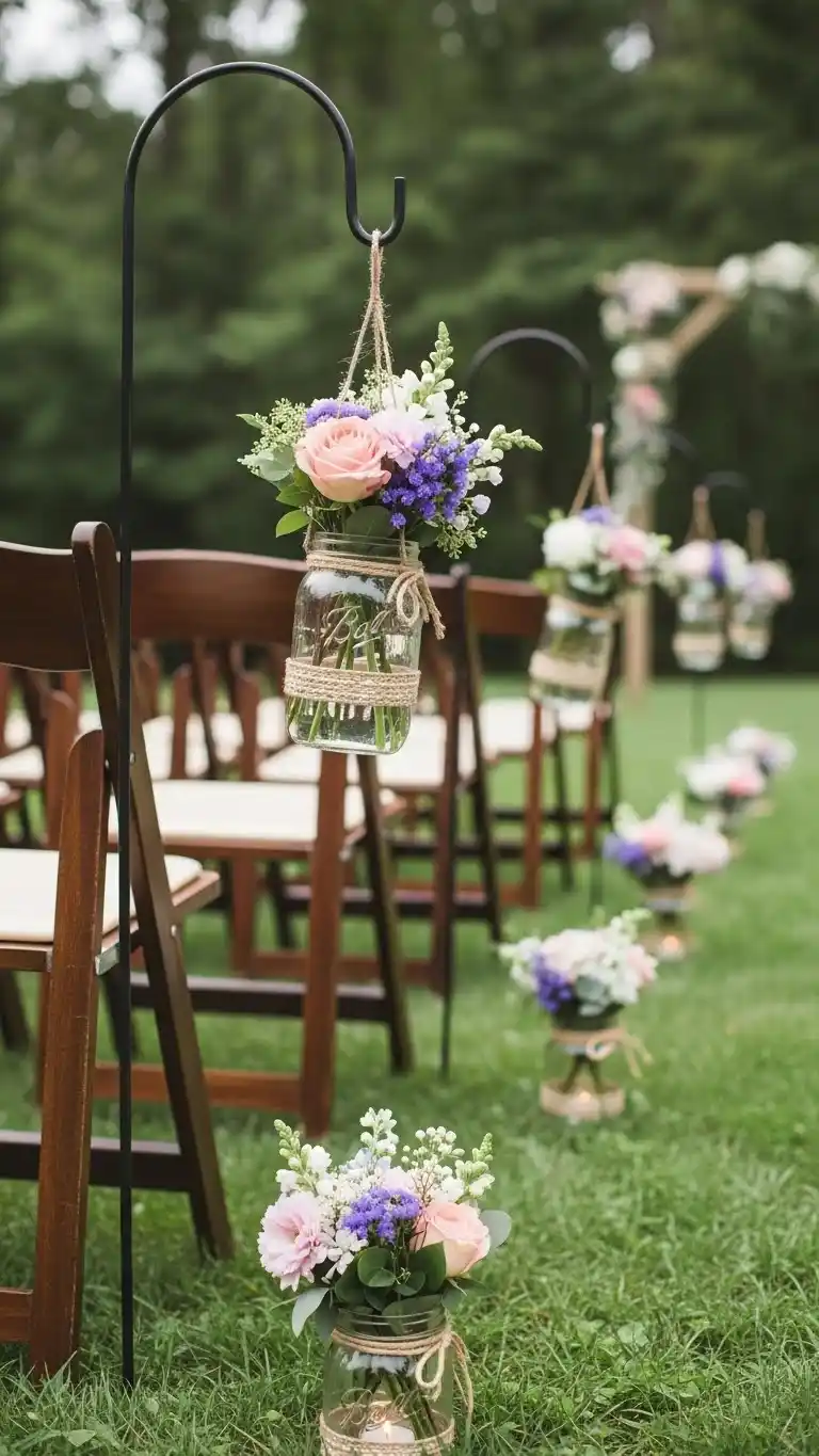23 Creative Wedding Aisle Decor Ideas for Every Style 25 Mason Jars with Flowers