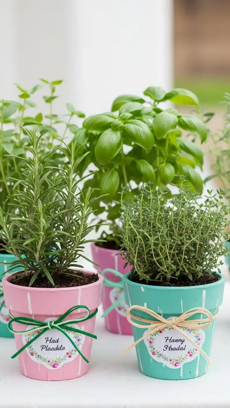 25 Stunning DIY Wedding Favors That Look Expensive 23 Mini Potted Herbs