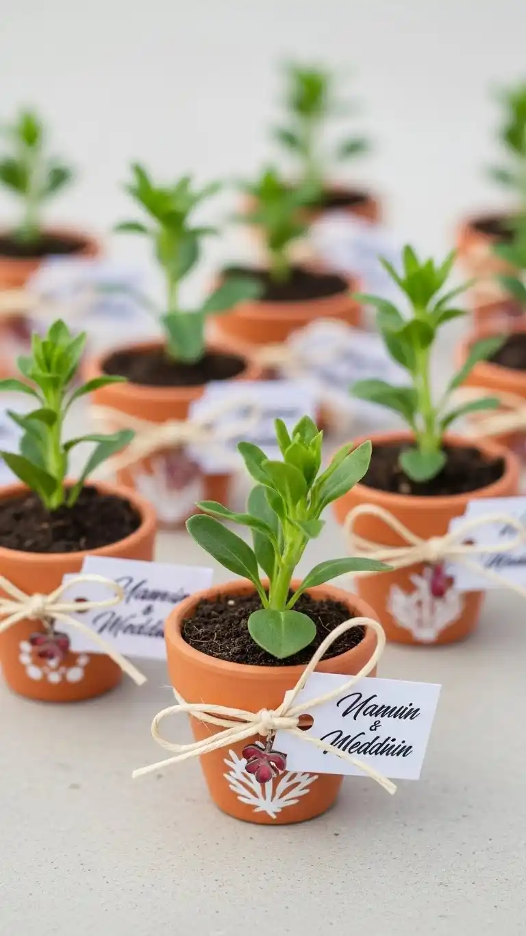 25 Stunning DIY Wedding Favors That Look Expensive 25 Miniature Terracotta Pots with Seeds