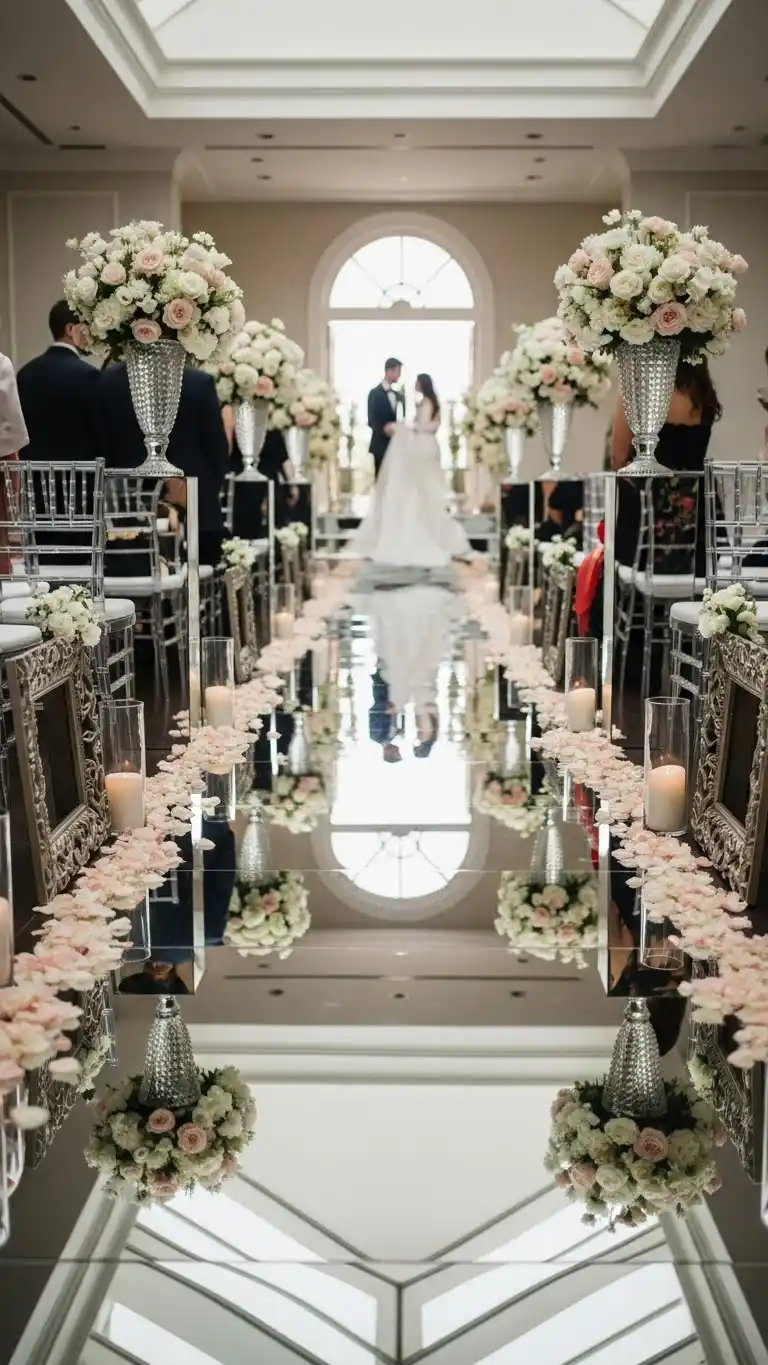 23 Ceremony Entrance Decor Ideas for a Stunning Welcome 18 Mirror-Lined Aisles