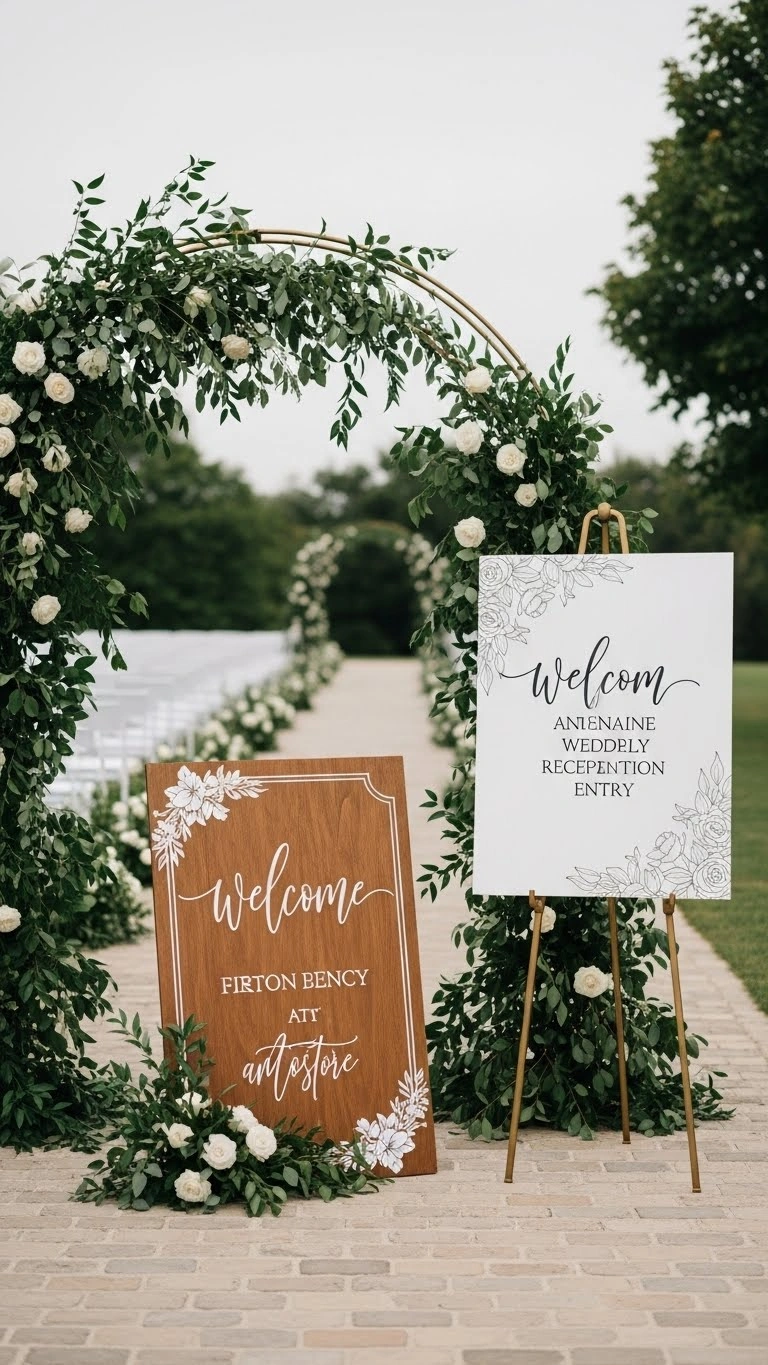 25 Wedding Sign Ideas That Add Charm to Your Big Day 27 Oversized Floor Standing Welcome Signs