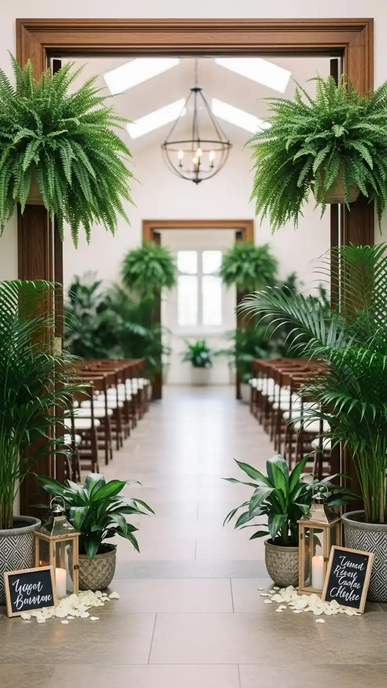 23 Ceremony Entrance Decor Ideas for a Stunning Welcome 22 Potted Plant Arrangements