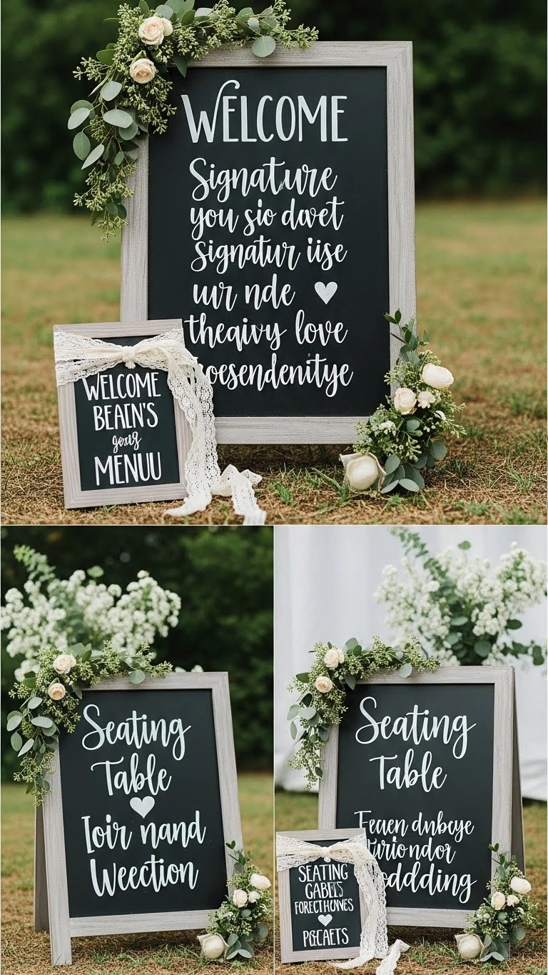 25 Wedding Sign Ideas That Add Charm to Your Big Day 18 Romantic Vintage Chalkboard Signs