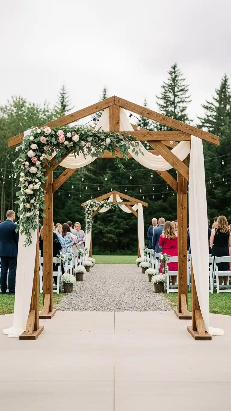 23 Ceremony Entrance Decor Ideas for a Stunning Welcome 20 Rustic Wooden Arches