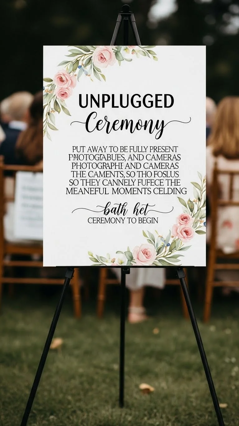 25 Wedding Sign Ideas That Add Charm to Your Big Day 7 Unplugged Ceremony Sign
