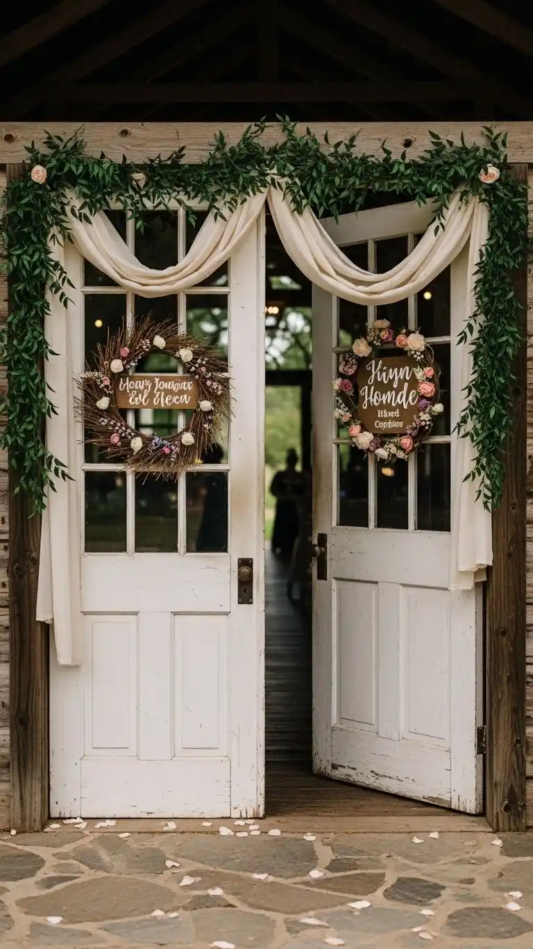 23 Ceremony Entrance Decor Ideas for a Stunning Welcome 23 Vintage Doors or Gates