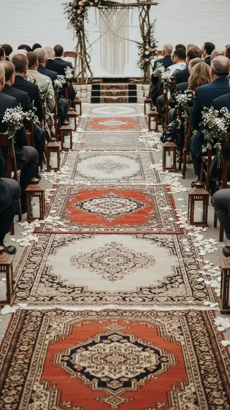 23 Creative Wedding Aisle Decor Ideas for Every Style 11 Vintage Rugs and Runners