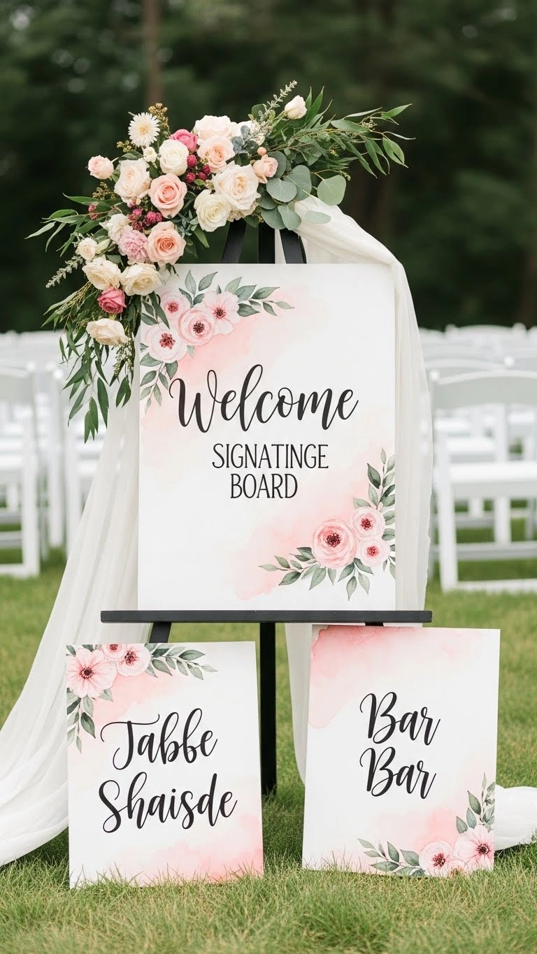 25 Wedding Sign Ideas That Add Charm to Your Big Day 20 Whimsical Hand-Painted Watercolor Signs