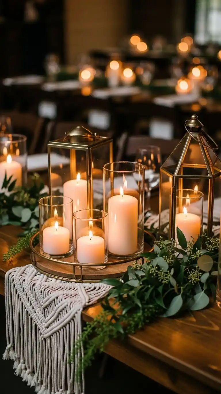 19 DIY Boho Wedding Decor Ideas to Transform Your Venue 17 13. Boho Candle Arrangements