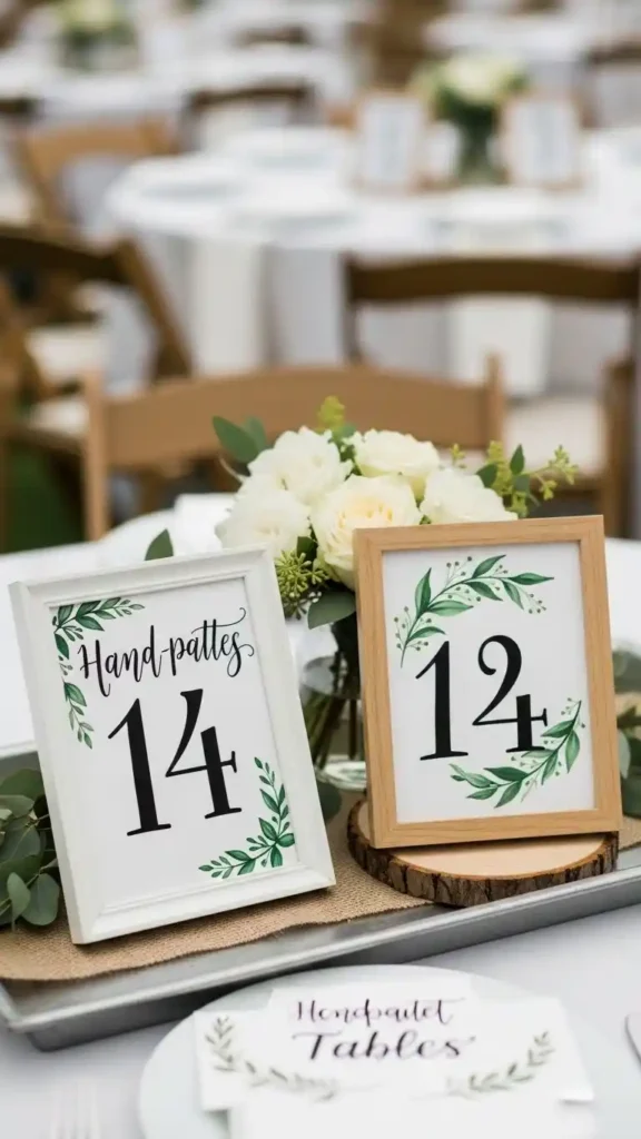 26 DIY Wedding Decorations on a Budget That Look Expensive 17 14. Hand Painted Table Numbers