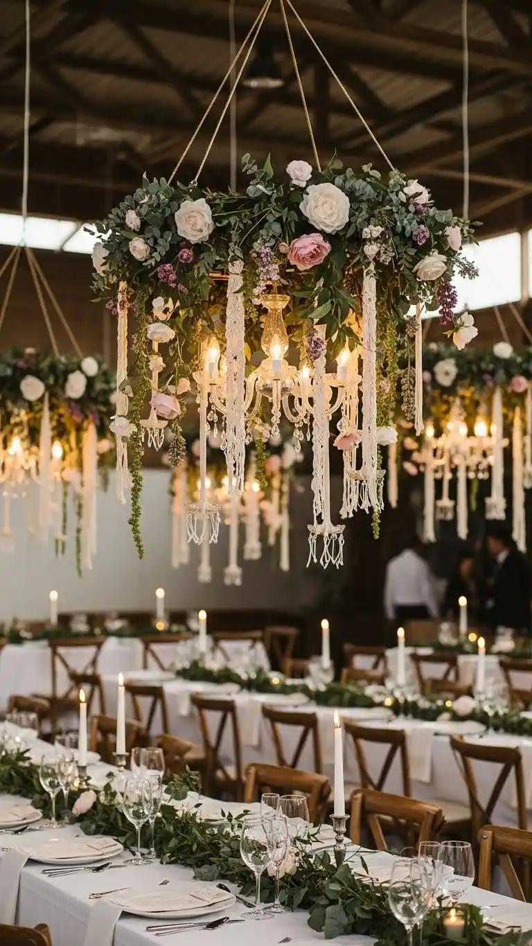 19 DIY Boho Wedding Decor Ideas to Transform Your Venue 22 18. DIY Hanging Floral Chandeliers