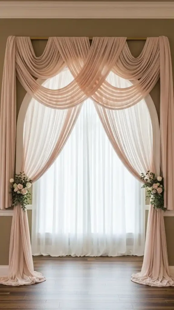 26 DIY Wedding Decorations on a Budget That Look Expensive 22 19. Simple Fabric Draping