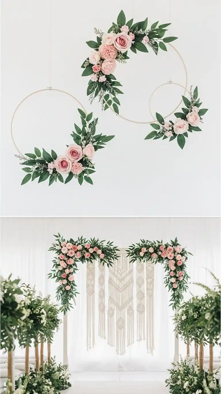 26 DIY Wedding Decorations on a Budget That Look Expensive 5 Handmade Floral Hoop Décor Using Affordable Faux Flowers
