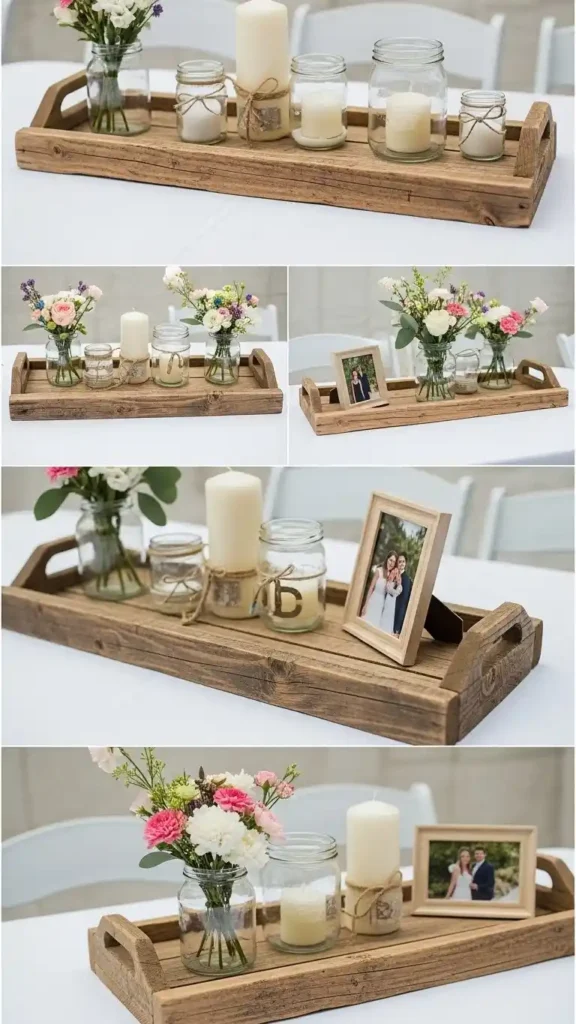 26 DIY Wedding Decorations on a Budget That Look Expensive 23 20. DIY Centerpiece Trays Crafted