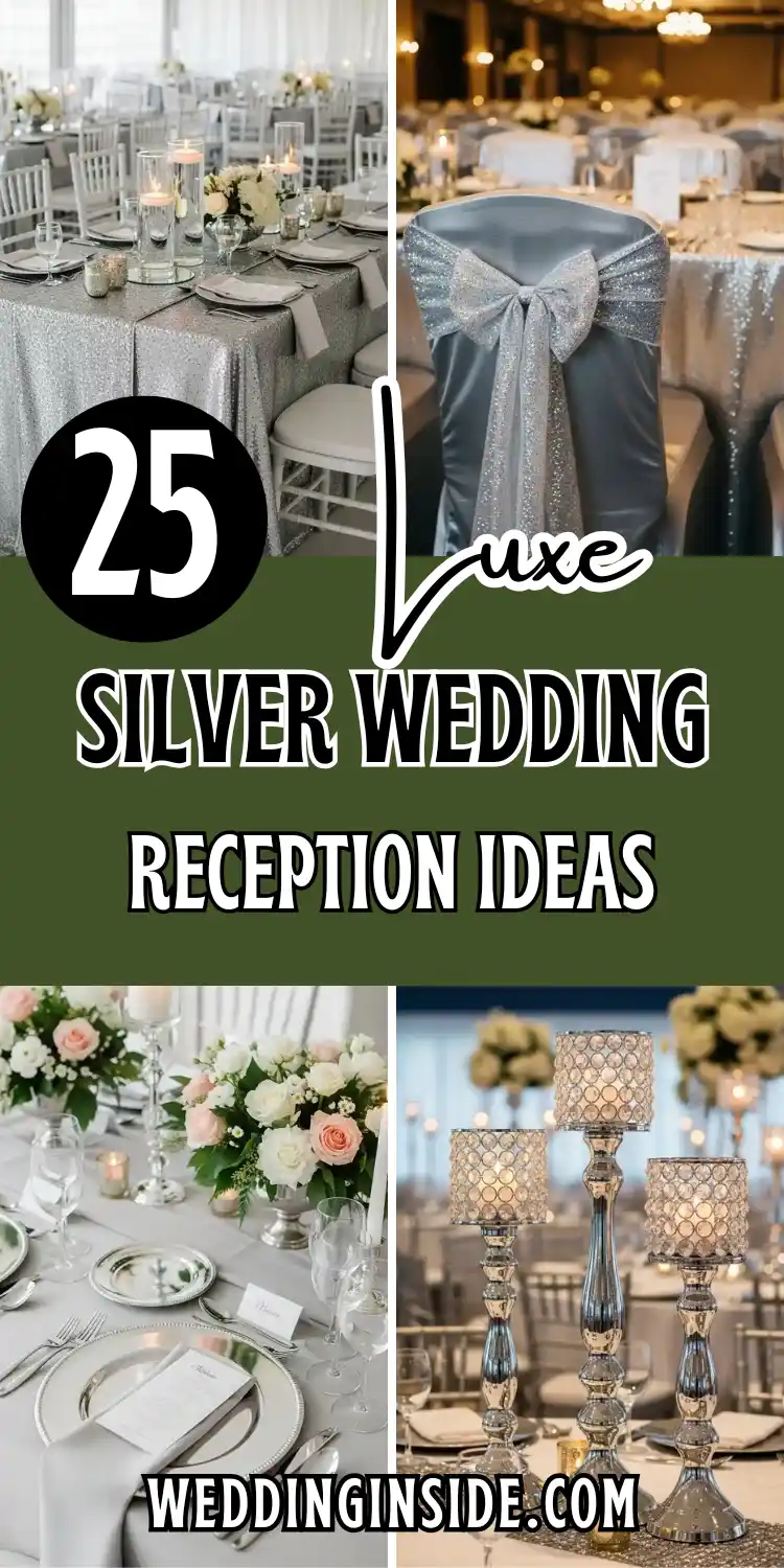 25 Luxe Silver Wedding Reception Ideas You’ll Love 2 25 Luxe Silver Wedding Reception Ideas