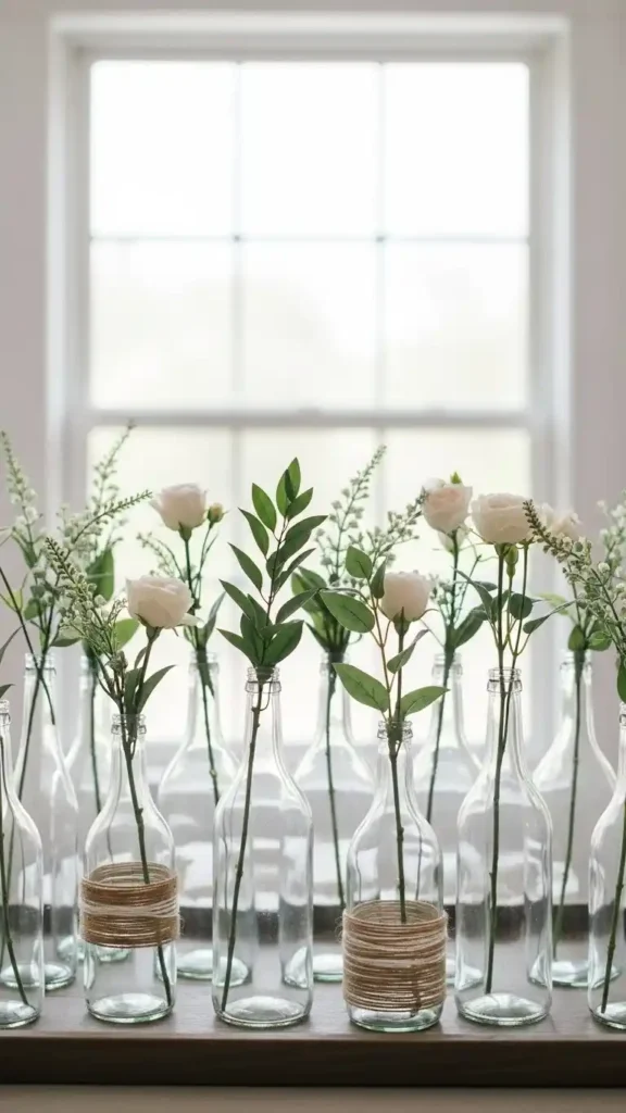 26 DIY Wedding Decorations on a Budget That Look Expensive 28 25. Recycled Glass Bottle Vases