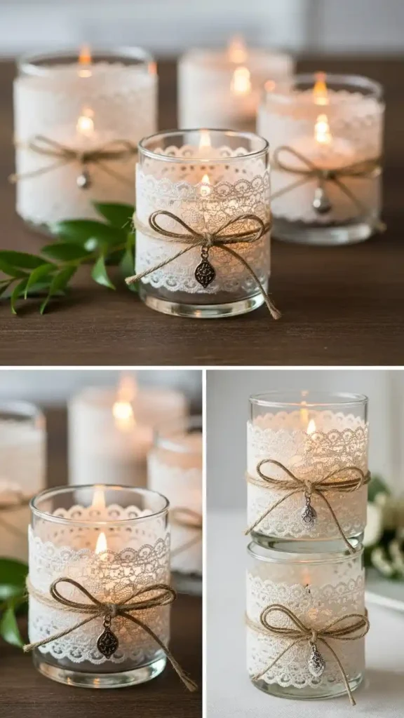 26 DIY Wedding Decorations on a Budget That Look Expensive 7 4. Budget Friendly Candle Holder