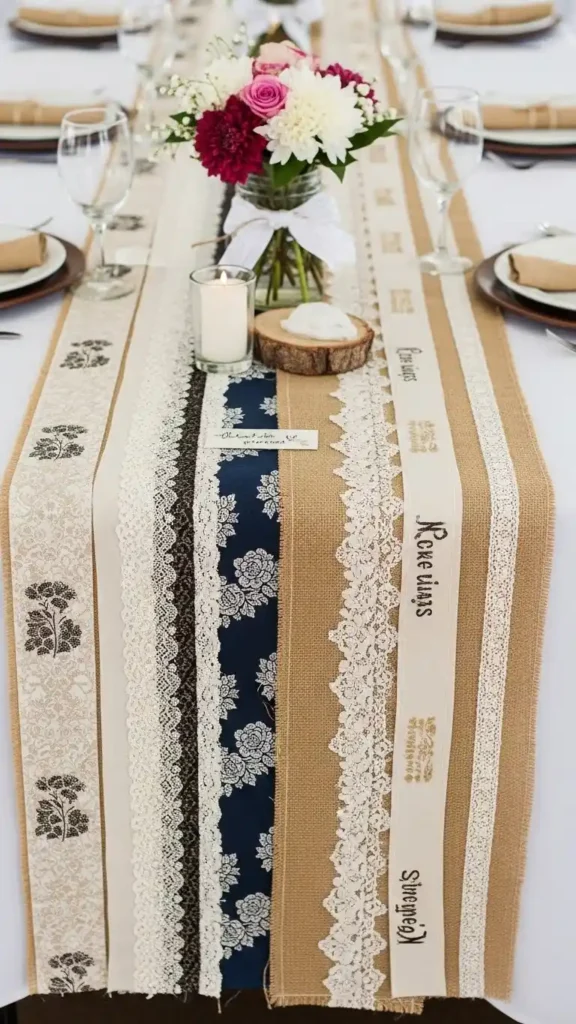 26 DIY Wedding Decorations on a Budget That Look Expensive 11 8. Handmade Table Runners Created