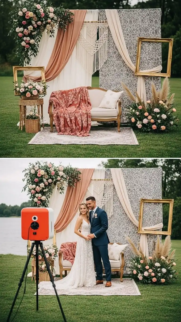 19 DIY Boho Wedding Decor Ideas to Transform Your Venue 13 9. Boho Photo Corners