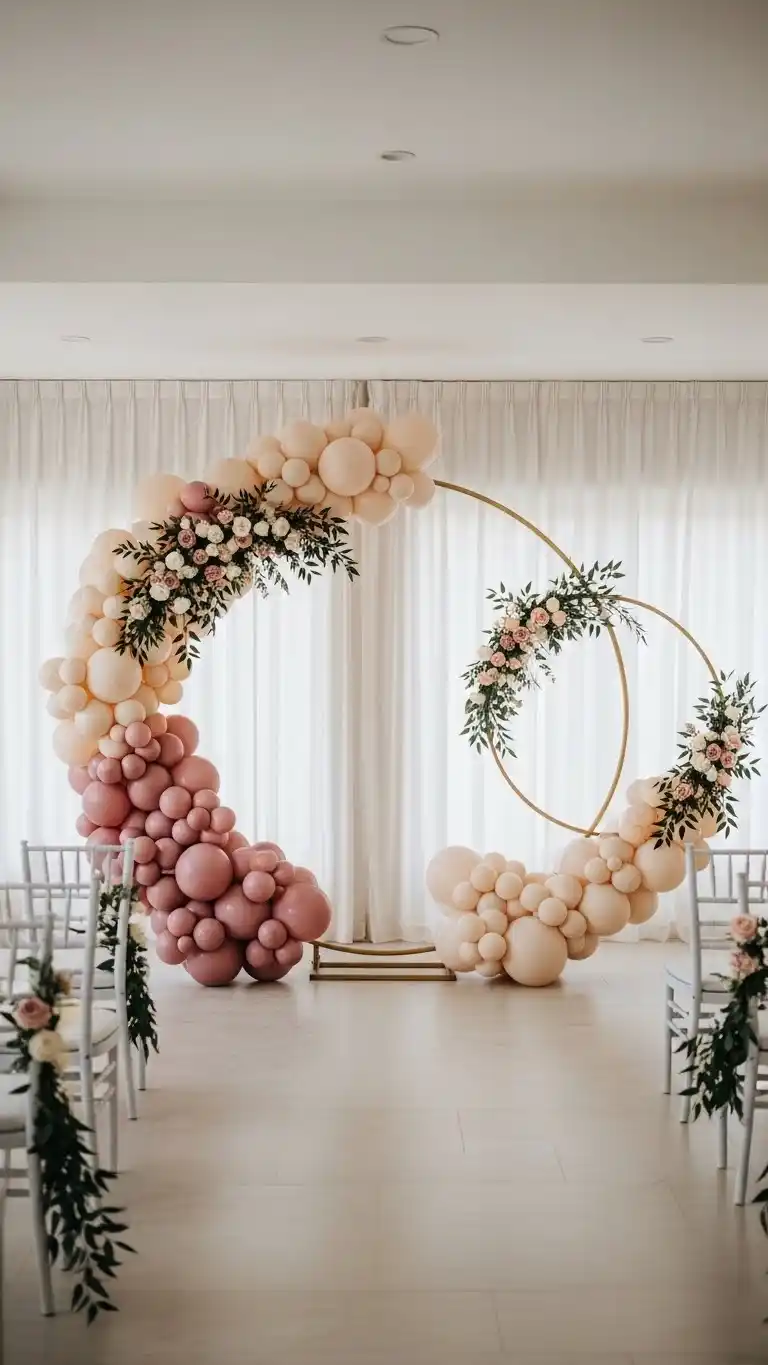 25 Elegant Wedding Balloon Arrangements That Look Expensive 25 Balloon Hoop Installations