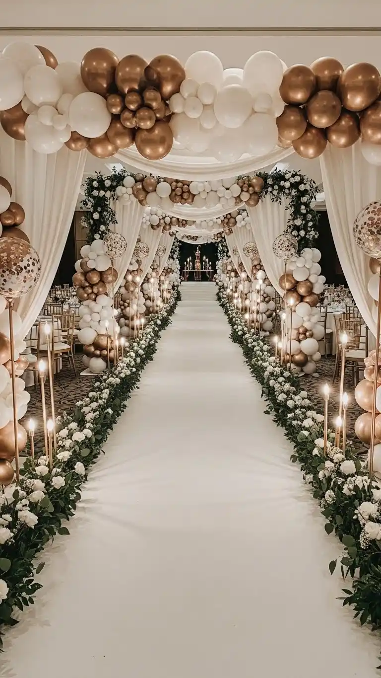 25 Elegant Wedding Balloon Arrangements That Look Expensive 27 Balloon Pathways or Aisle Markers