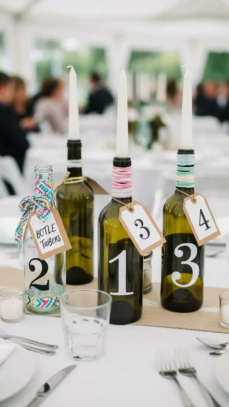 21 DIY Wedding Table Numbers to Elevate Your Reception Decor 11 Bottle Table Numbers