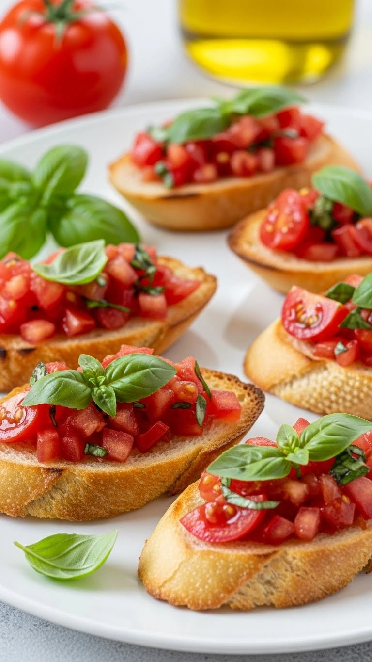 21 Engagement Party Food Ideas for a Delicious Celebration 11 Bruschetta with Tomato and Basil