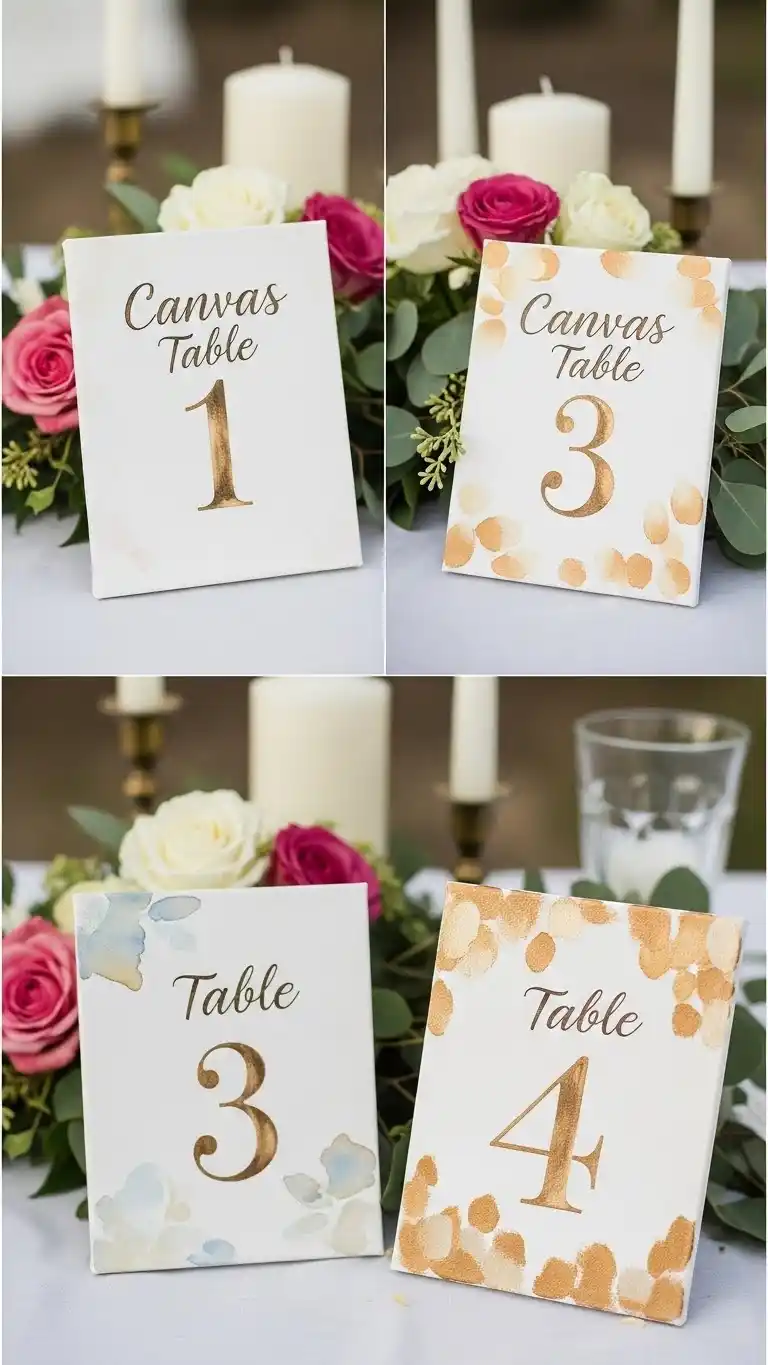 21 DIY Wedding Table Numbers to Elevate Your Reception Decor 17 Canvas Table Numbers