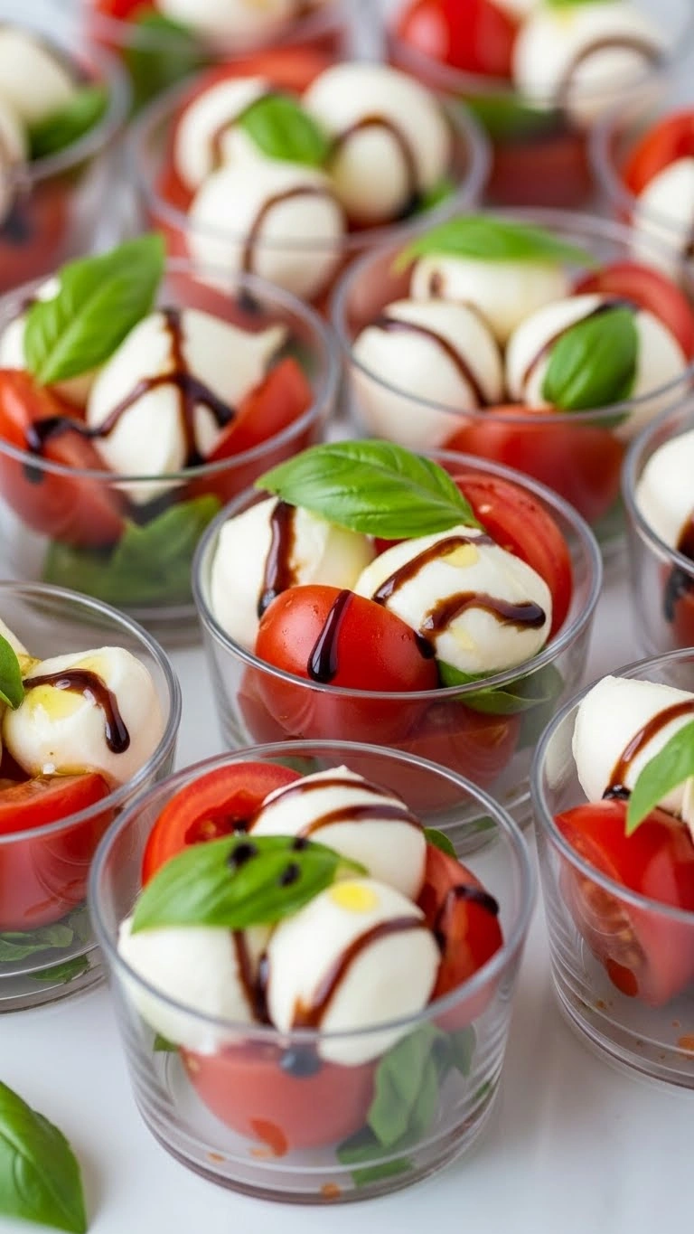 21 Engagement Party Food Ideas for a Delicious Celebration 16 Caprese Salad Cups