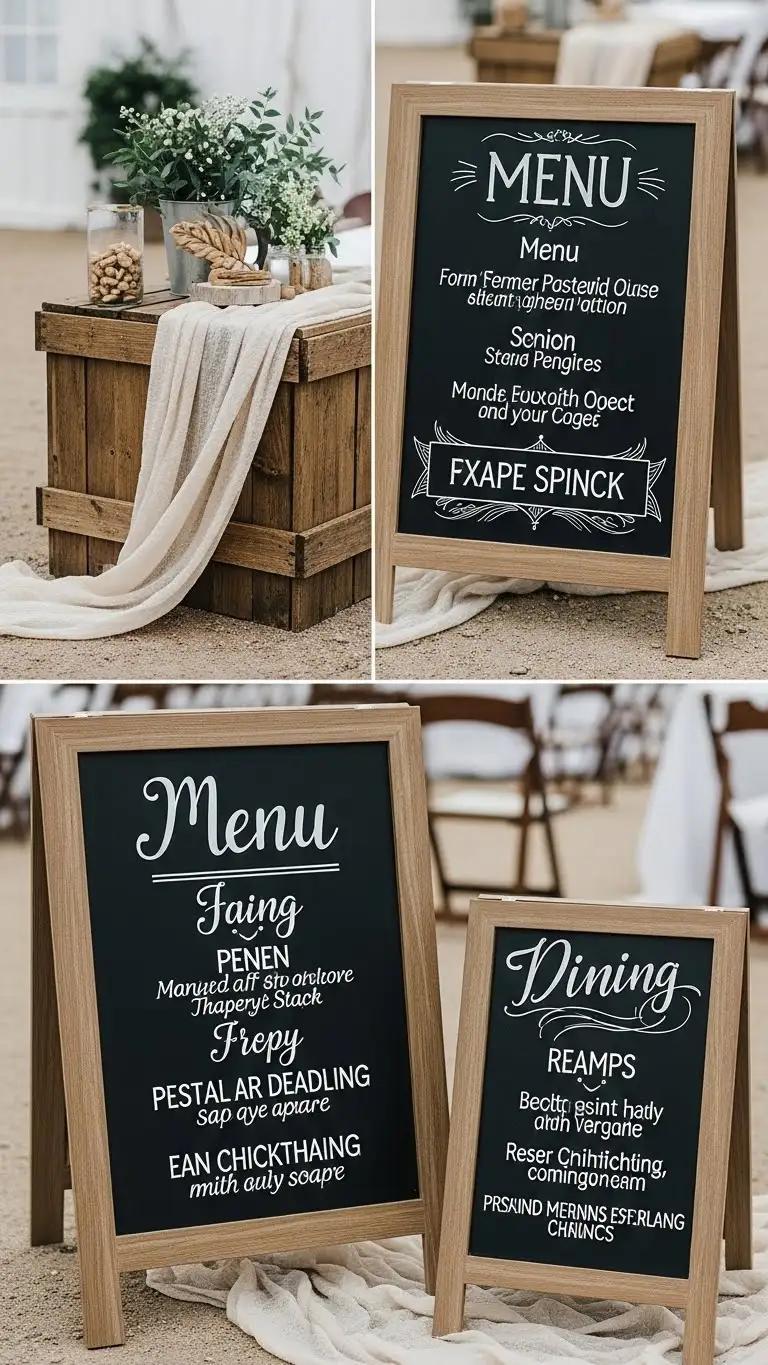 Rustic DIY Wedding Decorations Ideas – 21 Beautiful Designs 15 Chalkboard Menu Signs