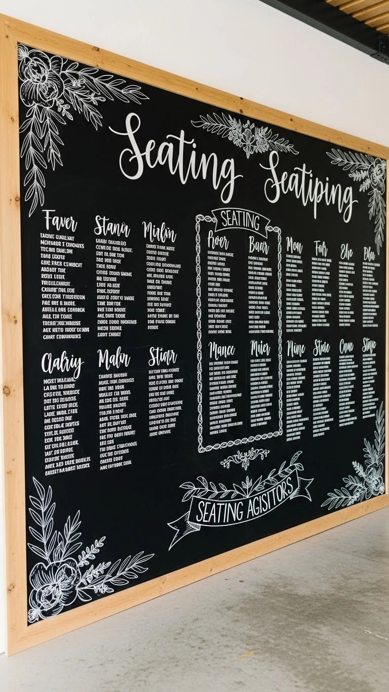 21 Unique Wedding Seating Chart Ideas That Wow Guests 19 Chalkboard Wall or Panel