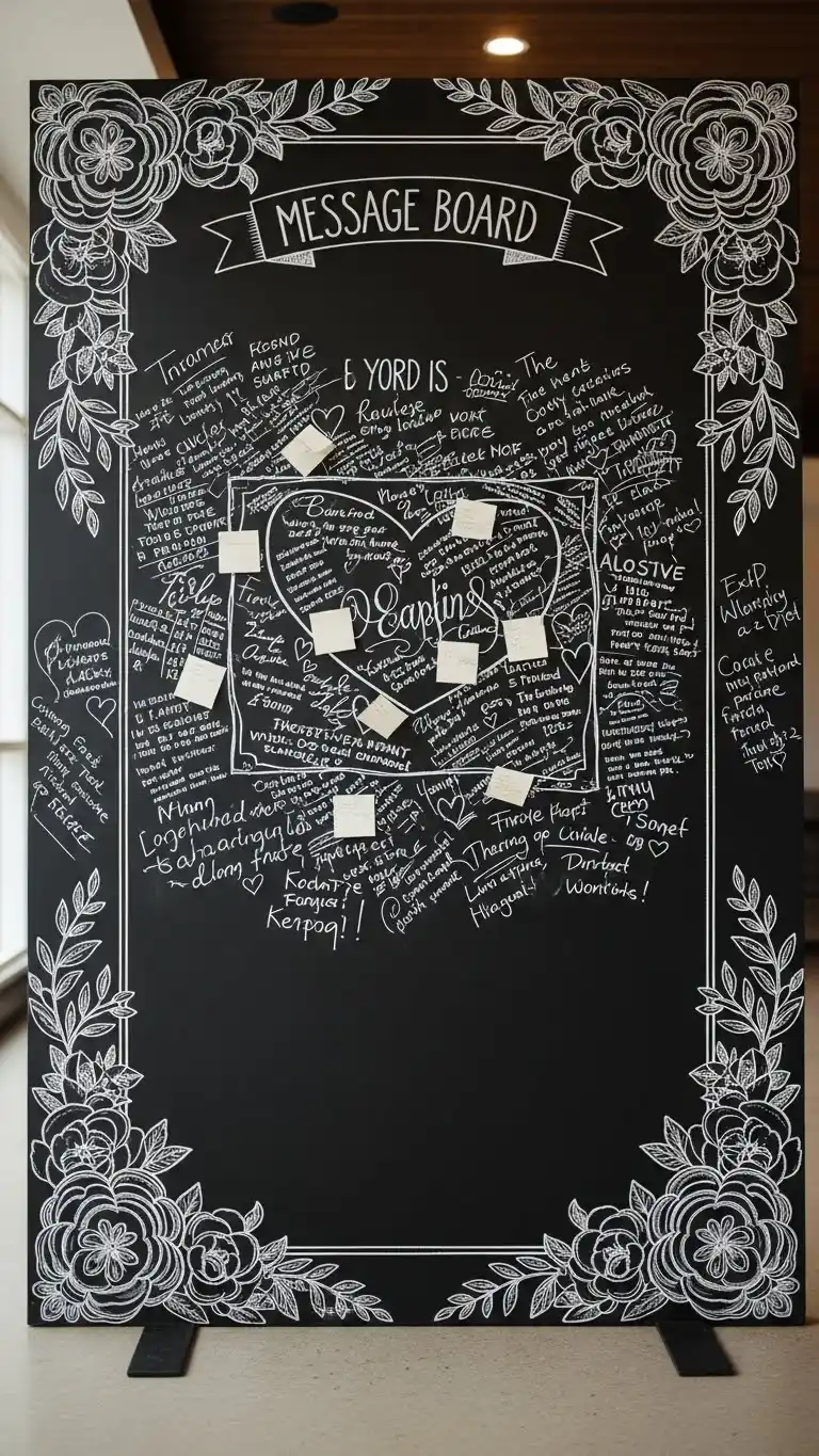 23 Engagement Party Backdrop Ideas That Will Wow Your Guests 18 Chalkboard or Message Board Backdrop