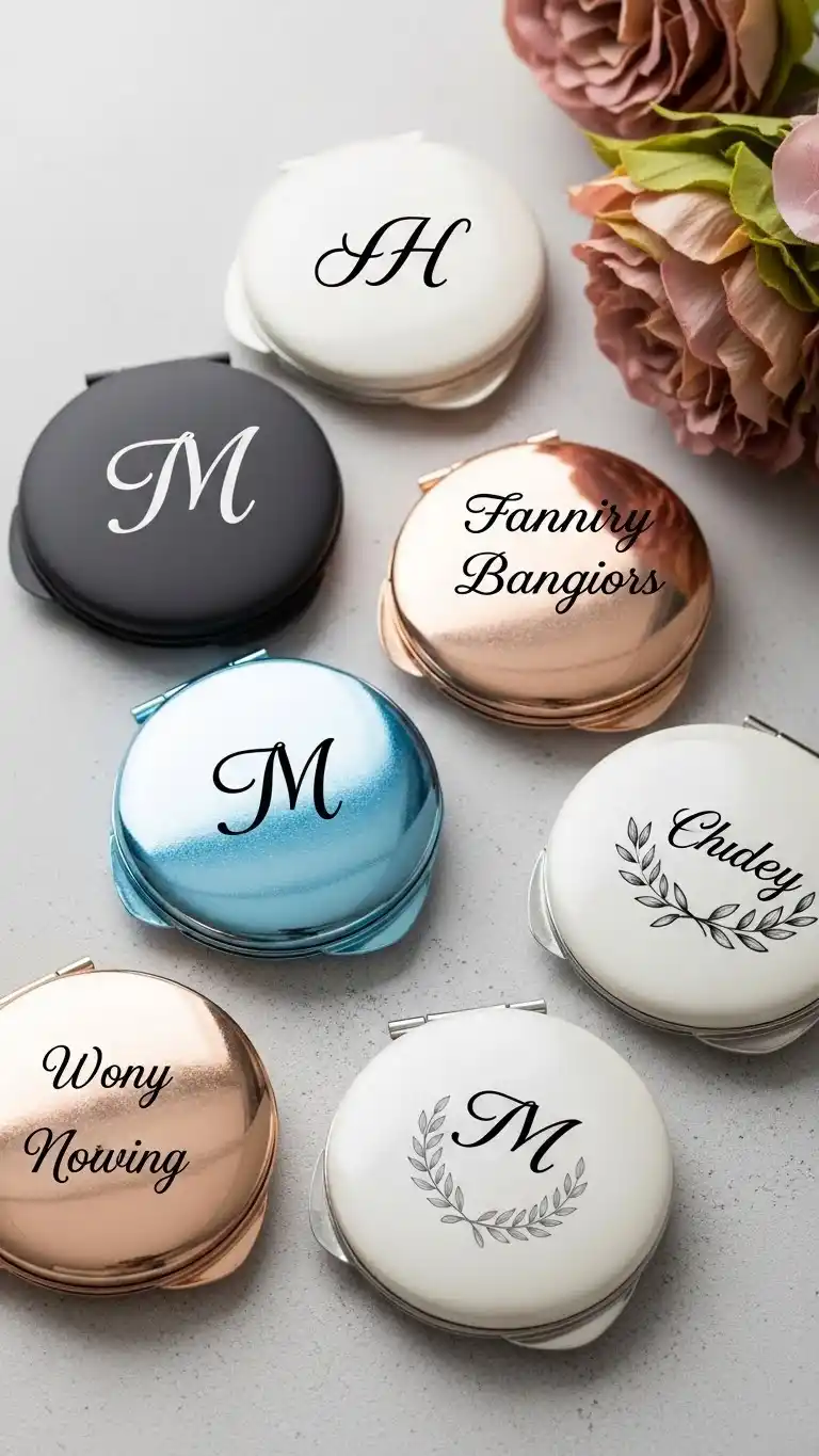 23 Wedding Gift Ideas for Guests They’ll Truly Appreciate 14 Compact Mirrors with Elegant Personalized Covers