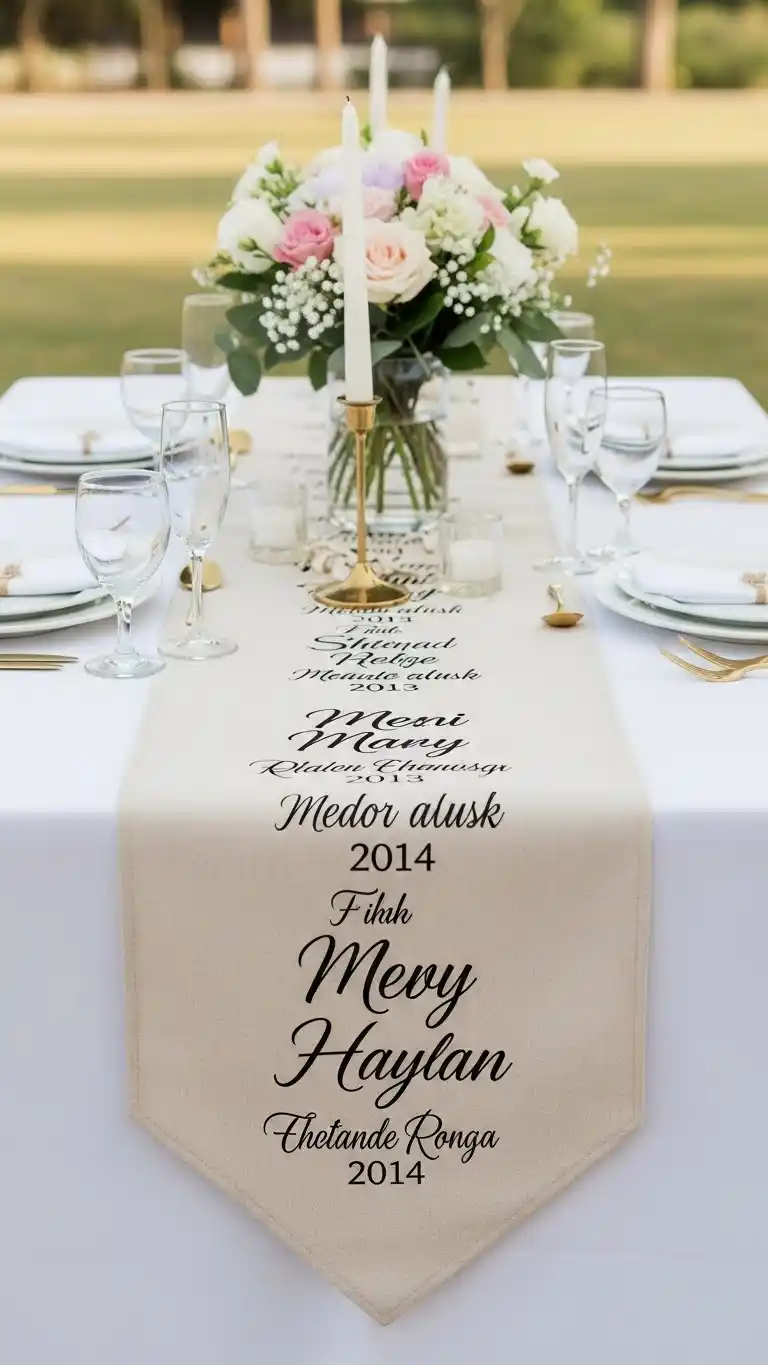 23 Meaningful Wedding Memorial Table Ideas for Your Big Day 15 Customized Table Runners